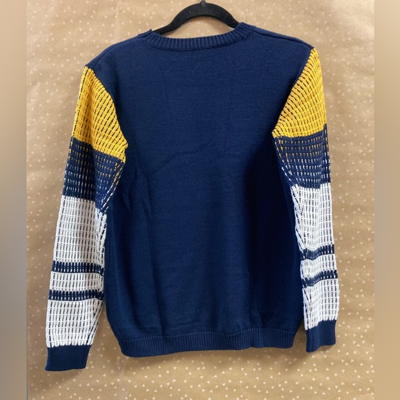 koitmy Women's Cute Contrast Sleeve Knitted Pullover Sweater - Picture 4 of 6